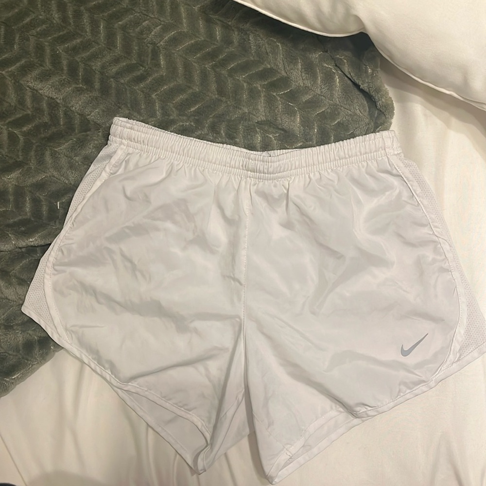 White Nike athletic kids shorts size large